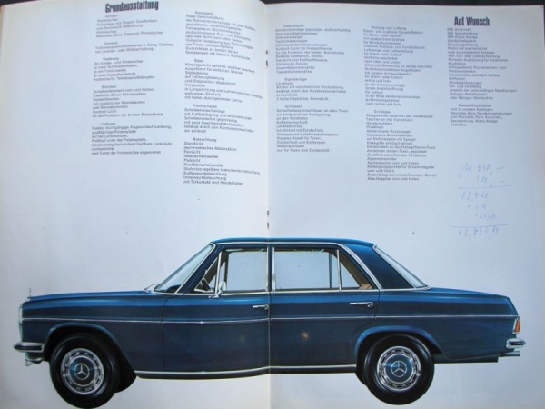 Mercedes-Benz 230 Modelprogram 1968 Carbrochure (1559)